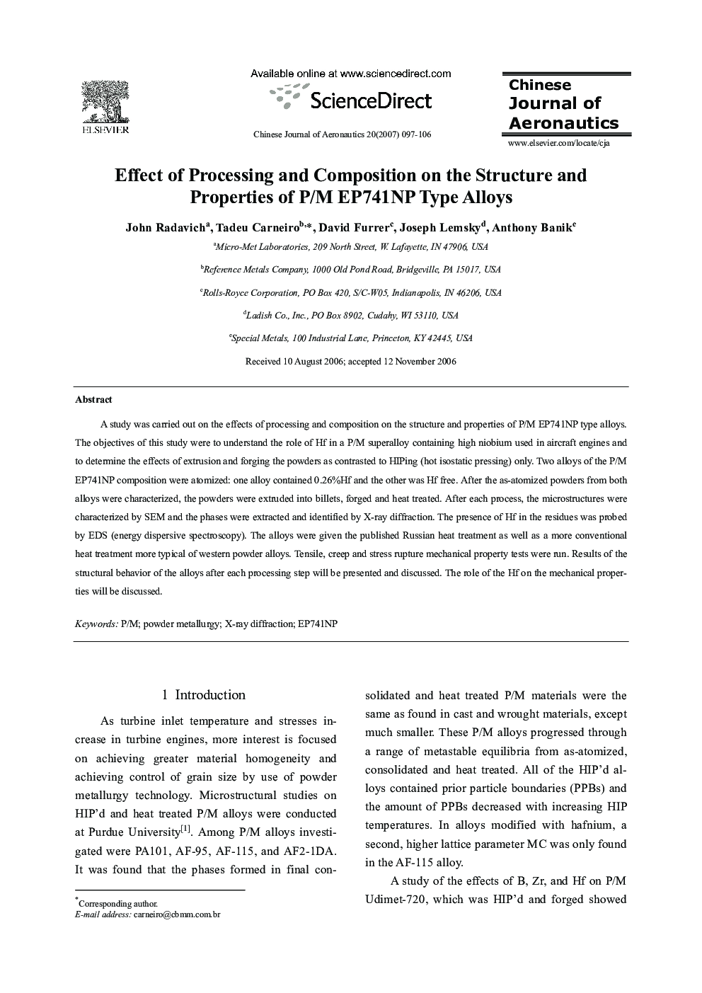 Effect of Processing and Composition on the Structure and Properties of P/M EP741NP Type Alloys