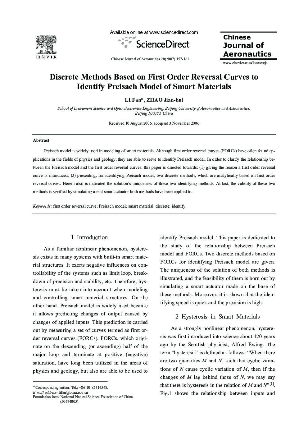 Discrete Methods Based on First Order Reversal Curves to Identify Preisach Model of Smart Materials 