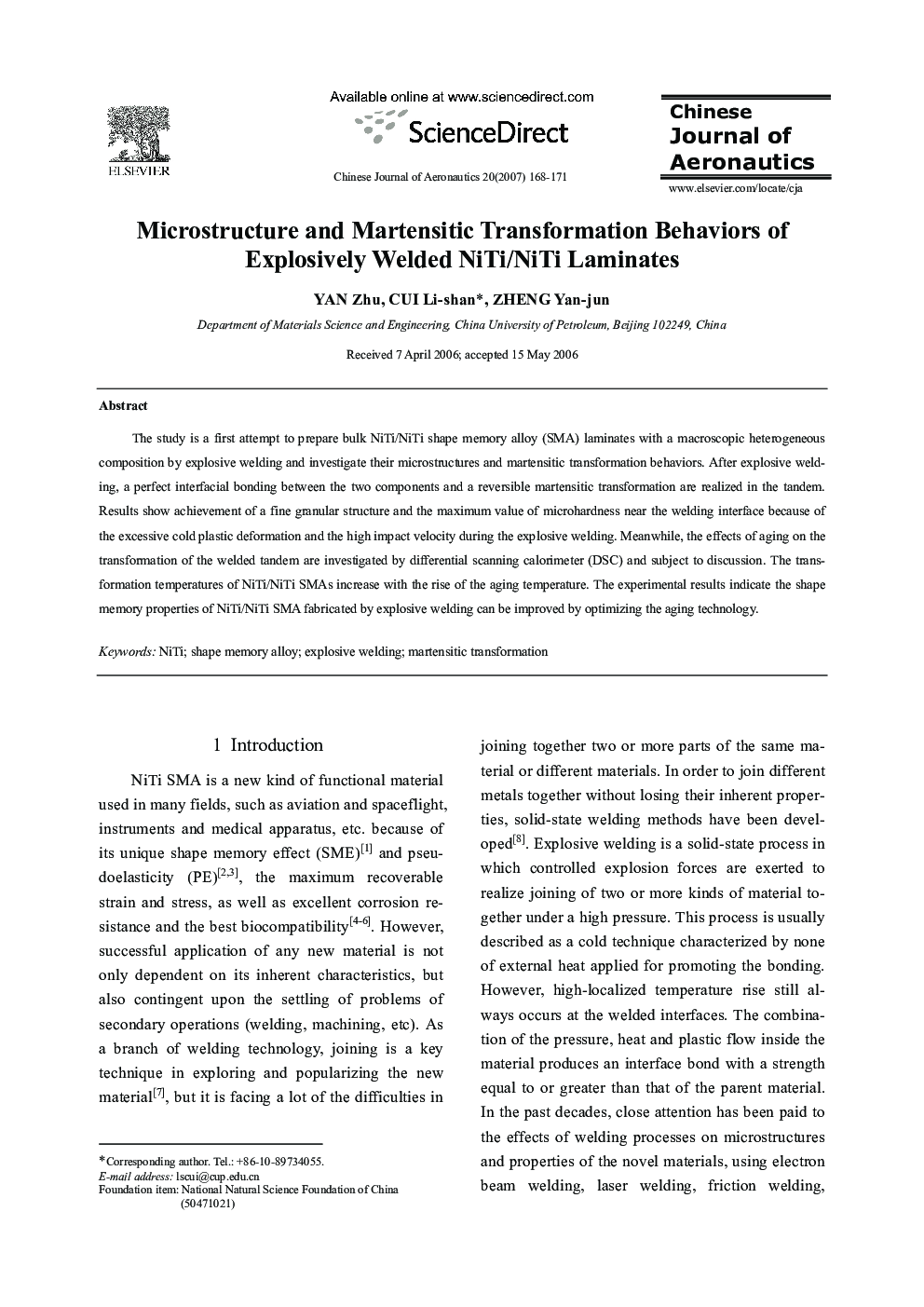 Microstructure and Martensitic Transformation Behaviors of Explosively Welded NiTi/NiTi Laminates 