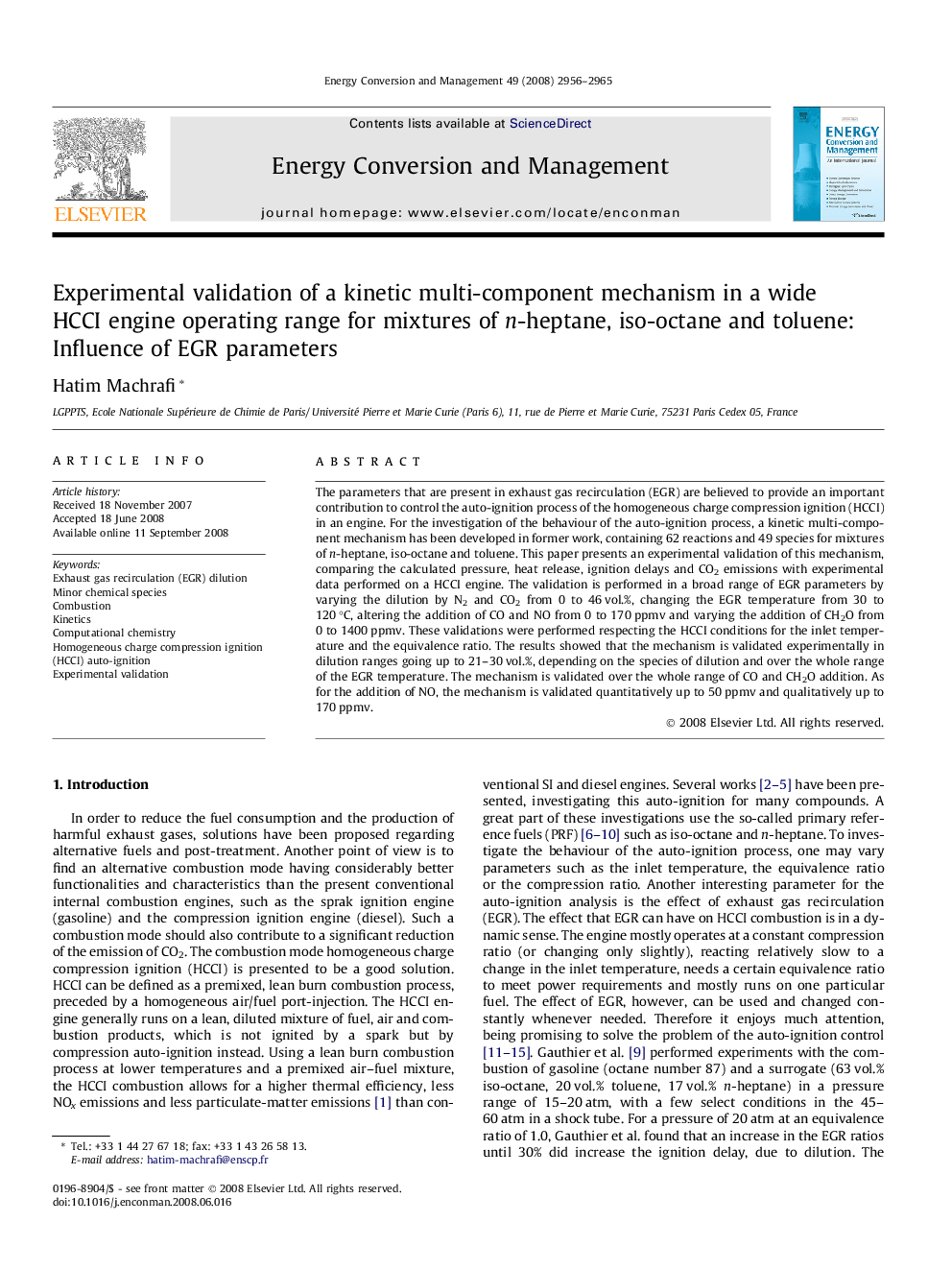 Experimental validation of a kinetic multi-component mechanism in a wide HCCI engine operating range for mixtures of n-heptane, iso-octane and toluene: Influence of EGR parameters