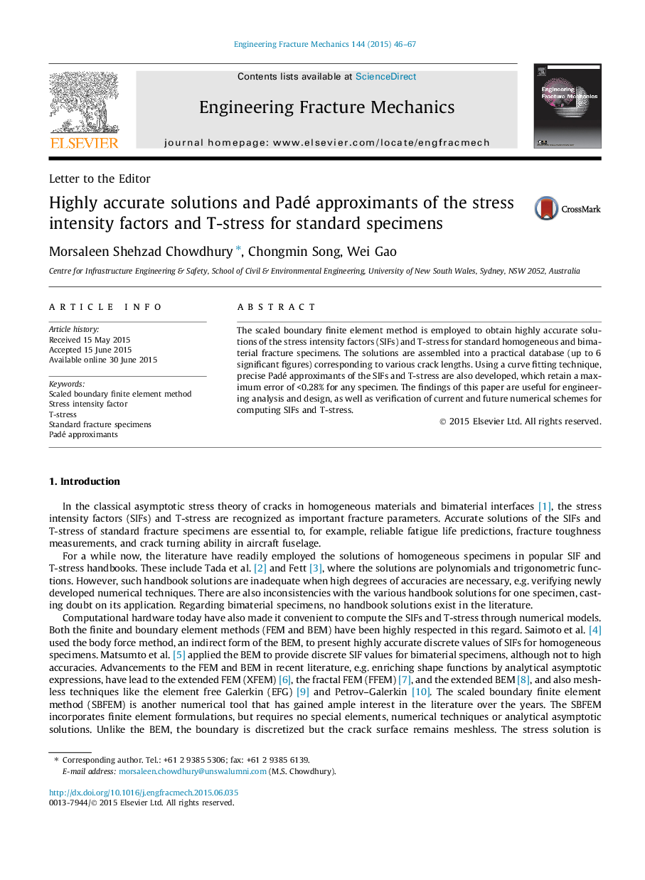 Highly accurate solutions and Padé approximants of the stress intensity factors and T-stress for standard specimens