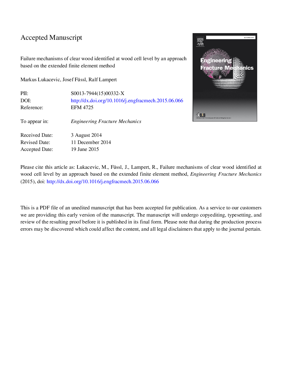 Failure mechanisms of clear wood identified at wood cell level by an approach based on the extended finite element method