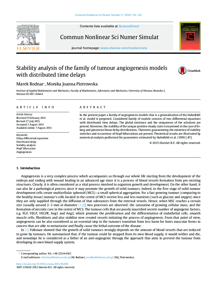 Stability analysis of the family of tumour angiogenesis models with distributed time delays