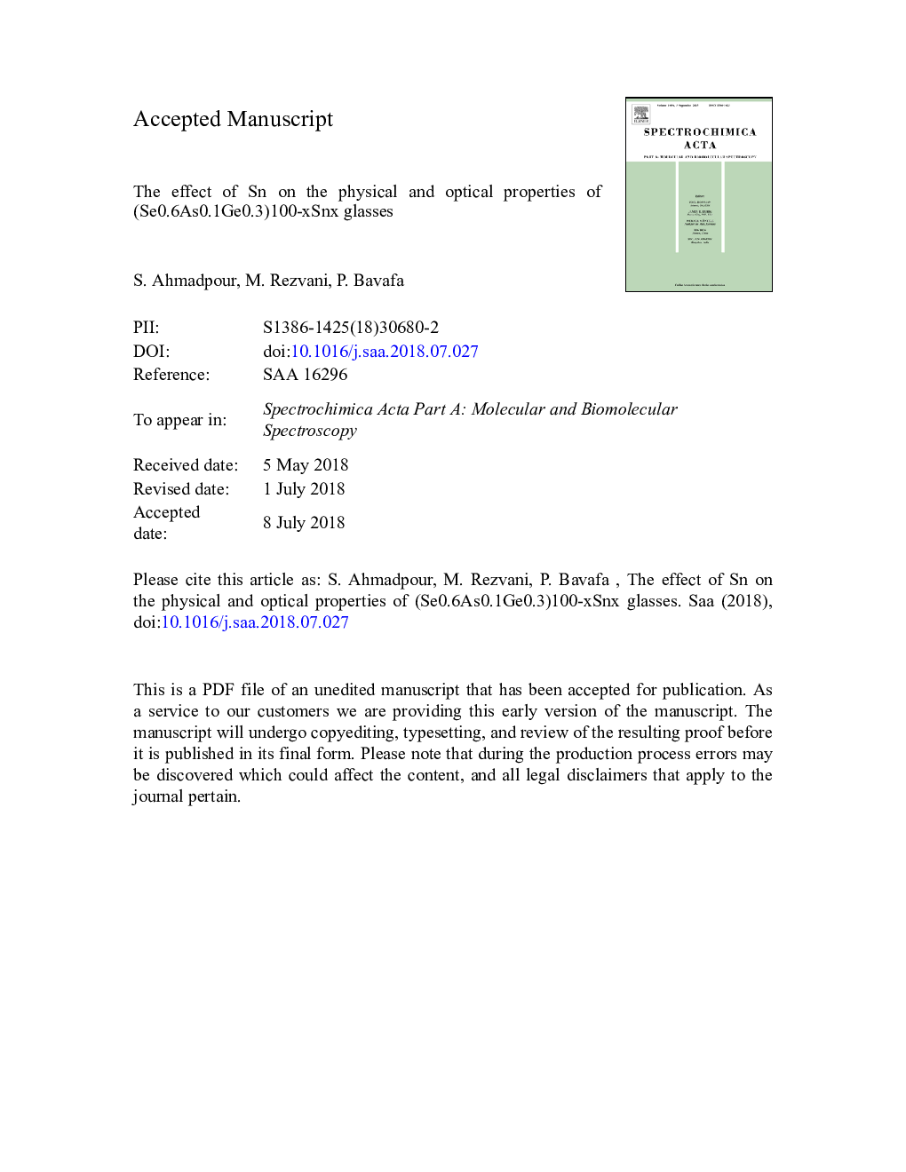 The effect of Sn on the physical and optical properties of (Se0.6As0.1Ge0.3)100-xSnx glasses