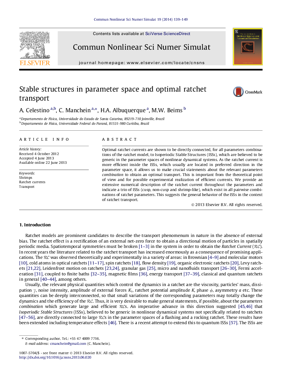 Stable structures in parameter space and optimal ratchet transport