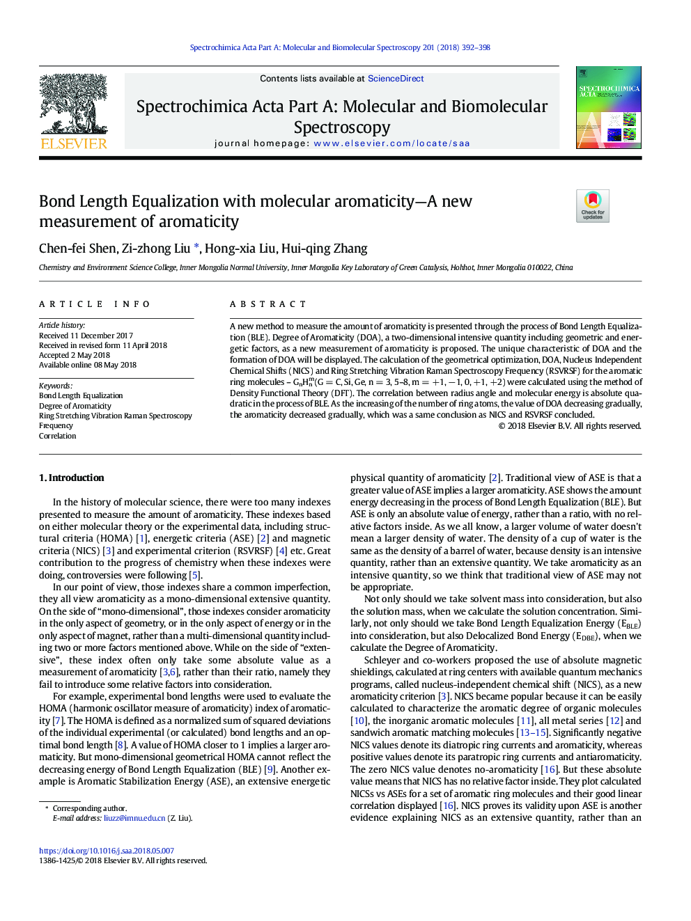 Bond Length Equalization with molecular aromaticity-A new measurement of aromaticity