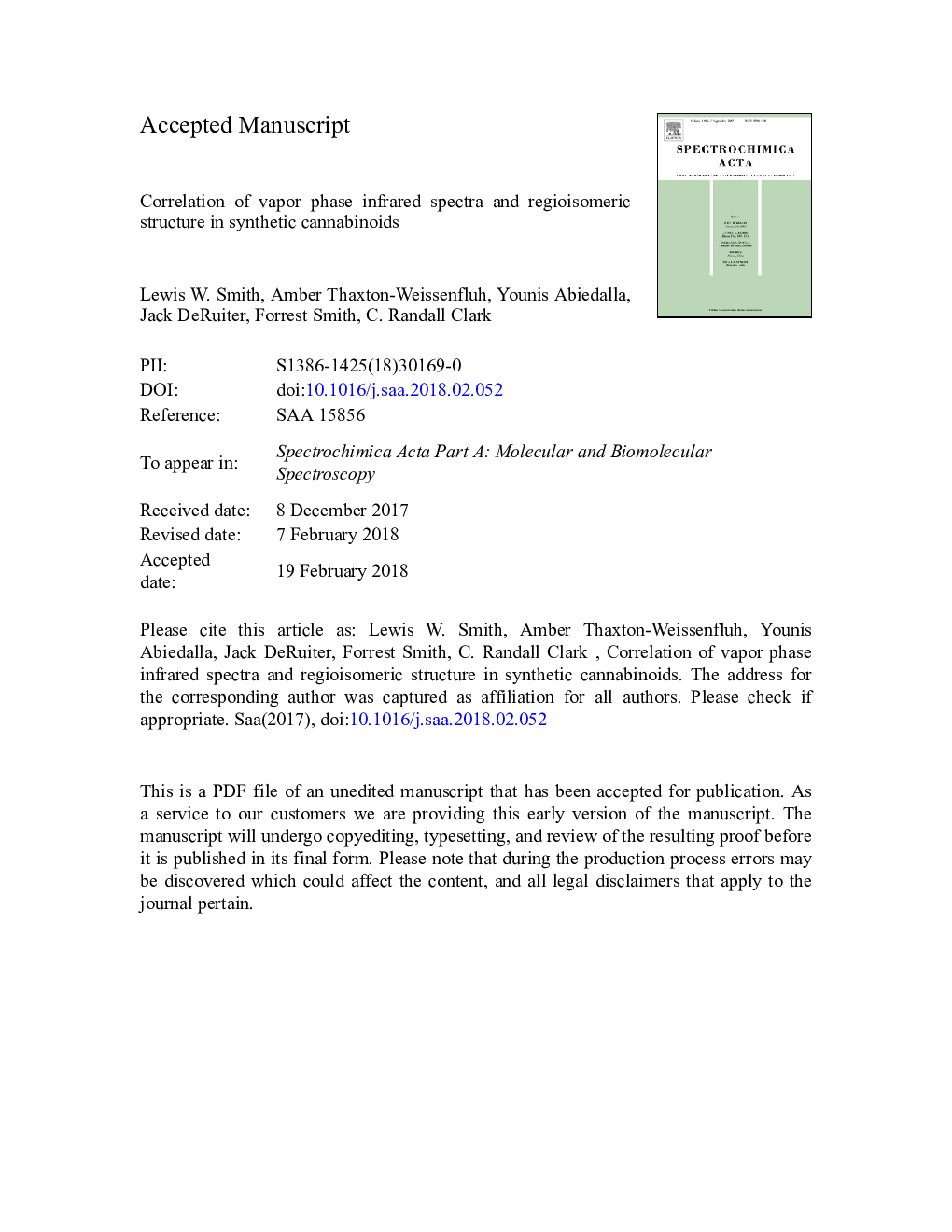 Correlation of vapor phase infrared spectra and regioisomeric structure in synthetic cannabinoids