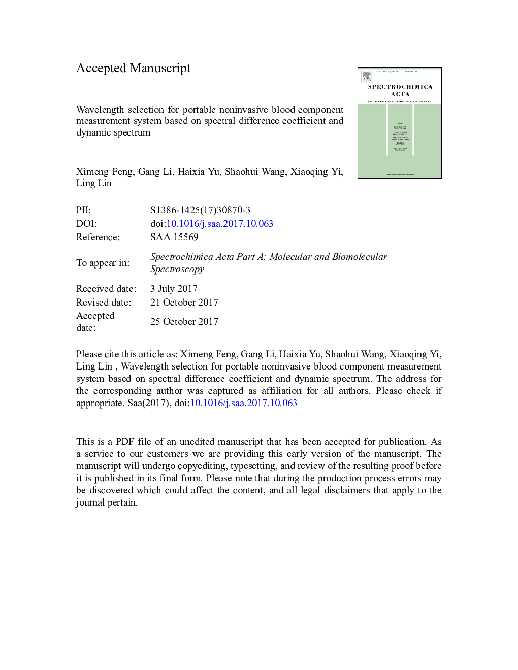 Wavelength selection for portable noninvasive blood component measurement system based on spectral difference coefficient and dynamic spectrum