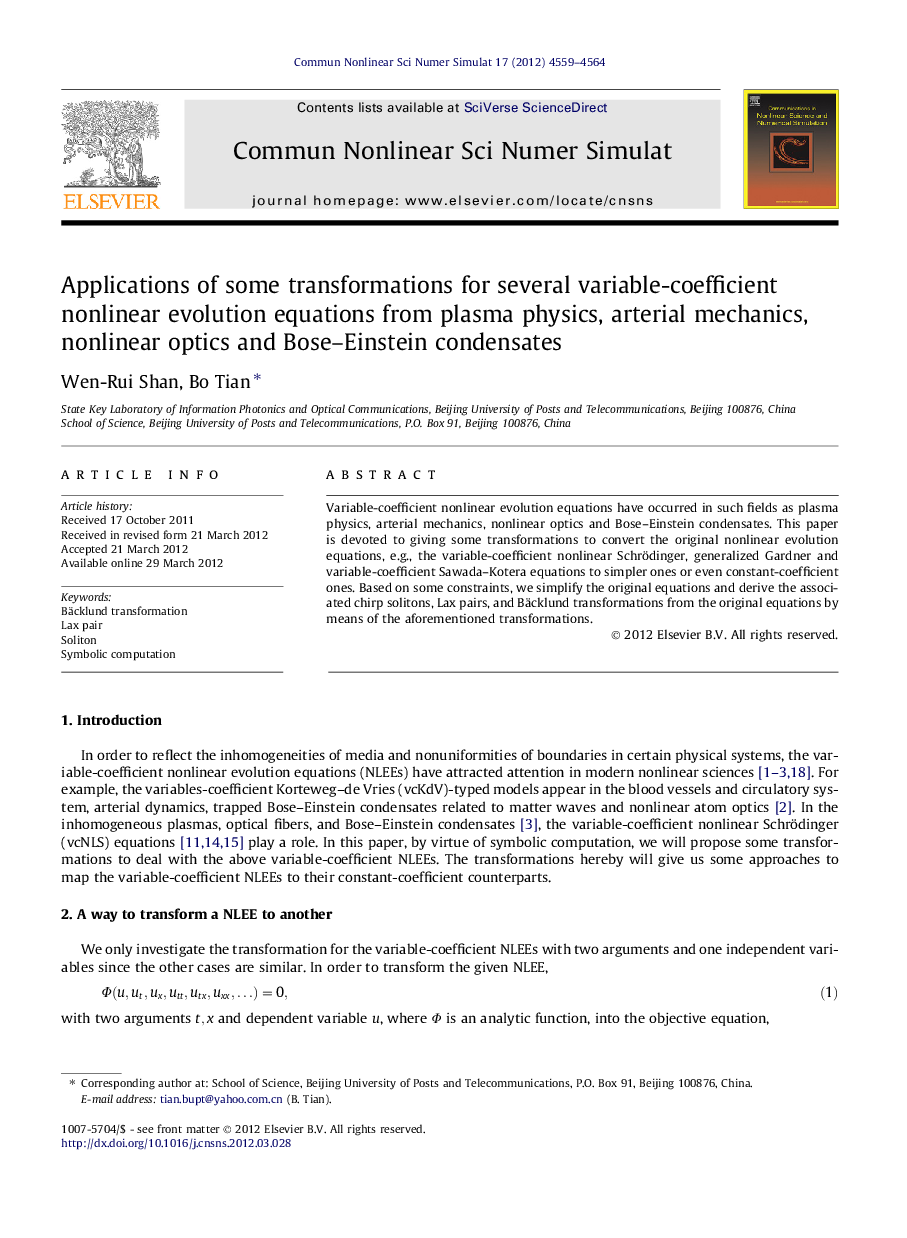 Applications of some transformations for several variable-coefficient nonlinear evolution equations from plasma physics, arterial mechanics, nonlinear optics and Bose-Einstein condensates