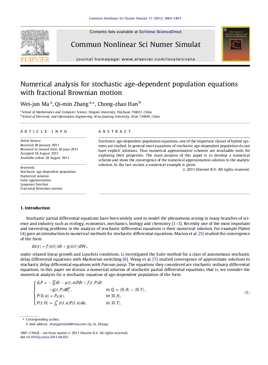 Numerical analysis for stochastic age-dependent population equations with fractional Brownian motion