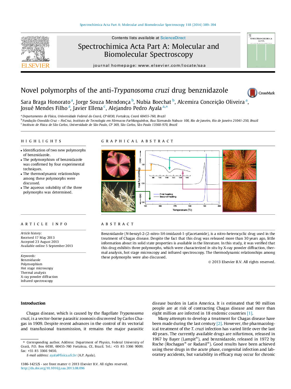 Novel polymorphs of the anti-Trypanosoma cruzi drug benznidazole