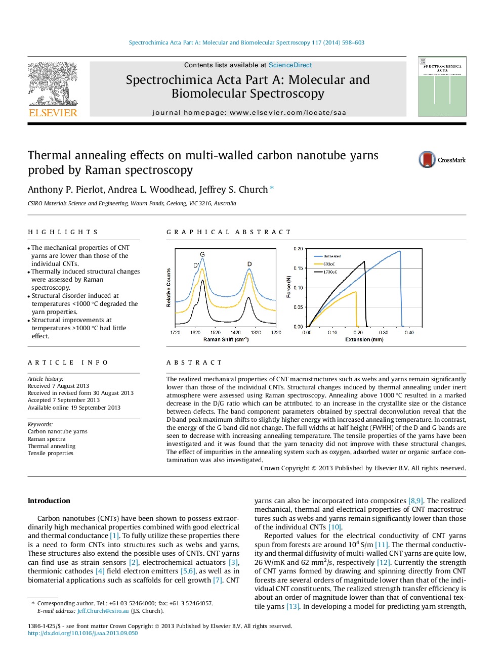 Thermal annealing effects on multi-walled carbon nanotube yarns probed by Raman spectroscopy