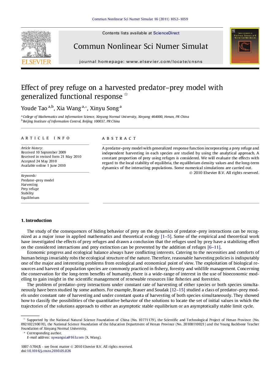 Effect of prey refuge on a harvested predator–prey model with generalized functional response 