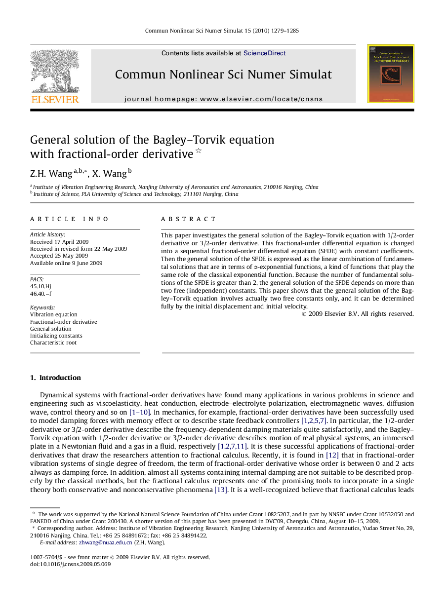 General solution of the Bagley–Torvik equation with fractional-order derivative 