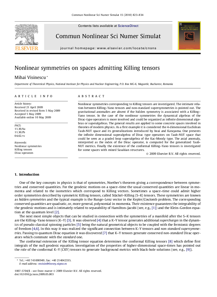 Nonlinear symmetries on spaces admitting Killing tensors