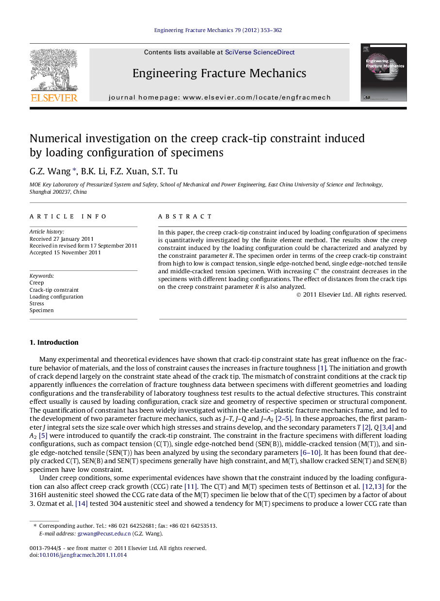 Numerical investigation on the creep crack-tip constraint induced by loading configuration of specimens