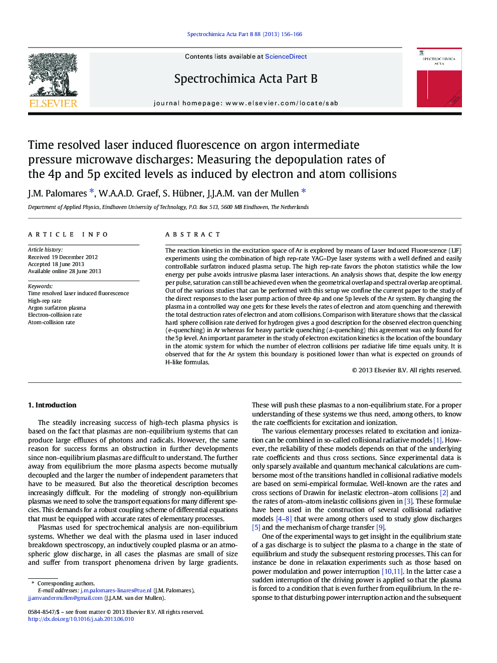 Time resolved laser induced fluorescence on argon intermediate pressure microwave discharges: Measuring the depopulation rates of the 4p and 5p excited levels as induced by electron and atom collisions