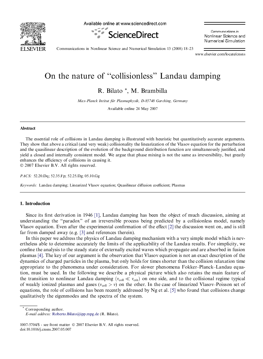 On the nature of “collisionless” Landau damping