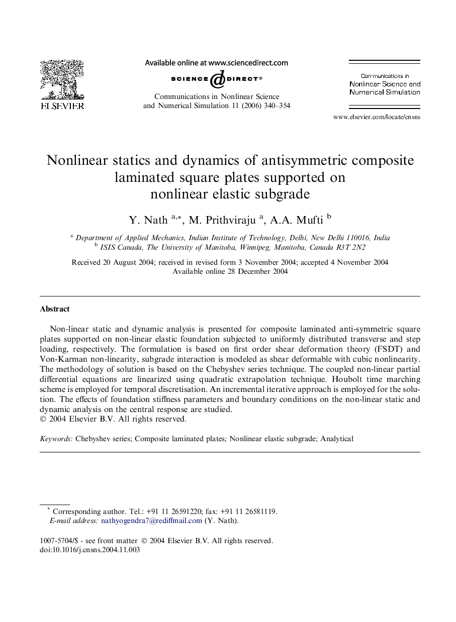 Nonlinear statics and dynamics of antisymmetric composite laminated square plates supported on nonlinear elastic subgrade