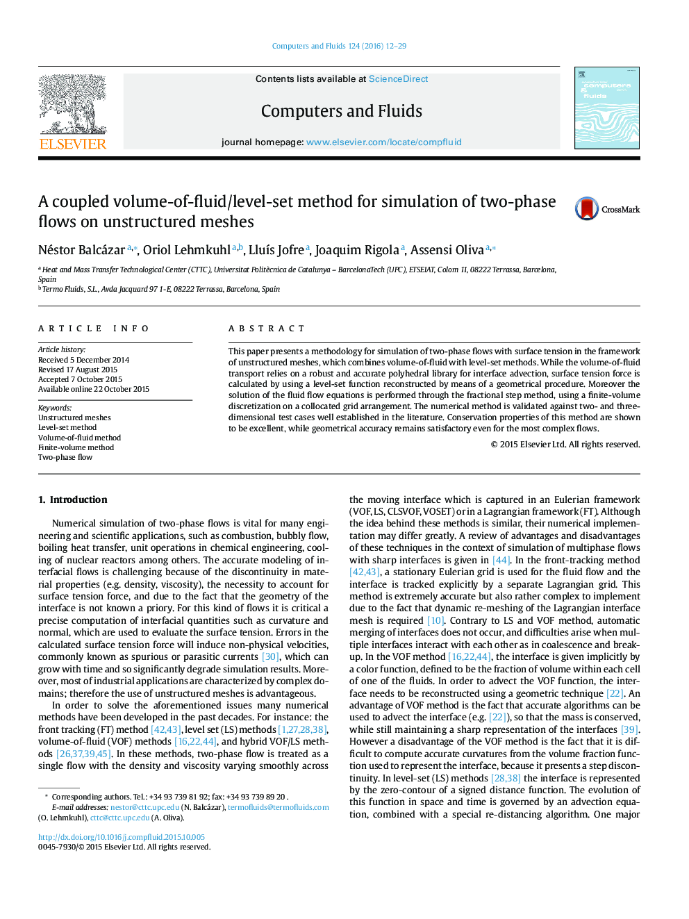 A coupled volume-of-fluid/level-set method for simulation of two-phase flows on unstructured meshes