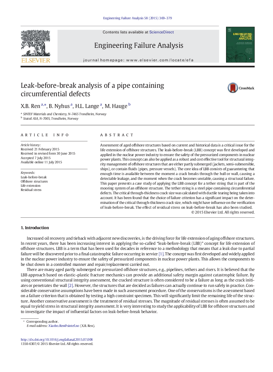 Leak-before-break analysis of a pipe containing circumferential defects