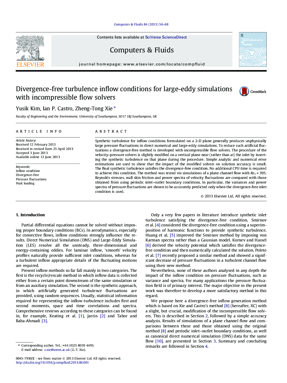 Divergence-free turbulence inflow conditions for large-eddy simulations with incompressible flow solvers