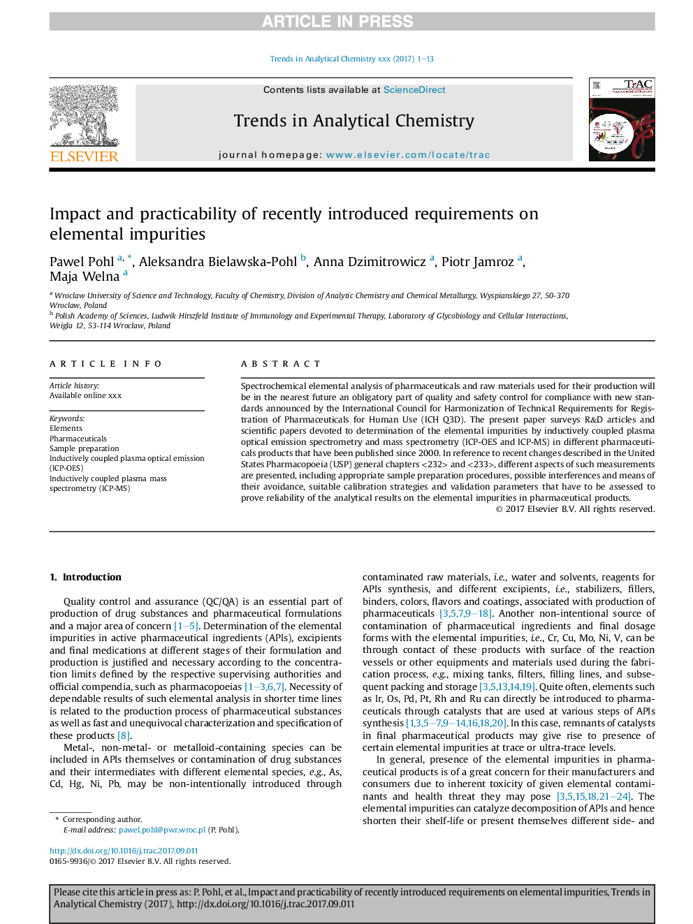 Impact and practicability of recently introduced requirements on elemental impurities