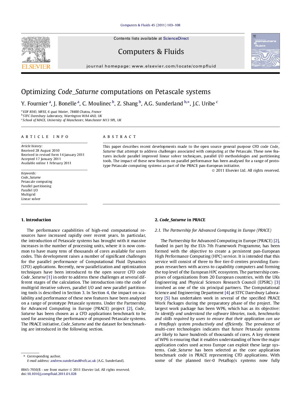 Optimizing Code_Saturne computations on Petascale systems