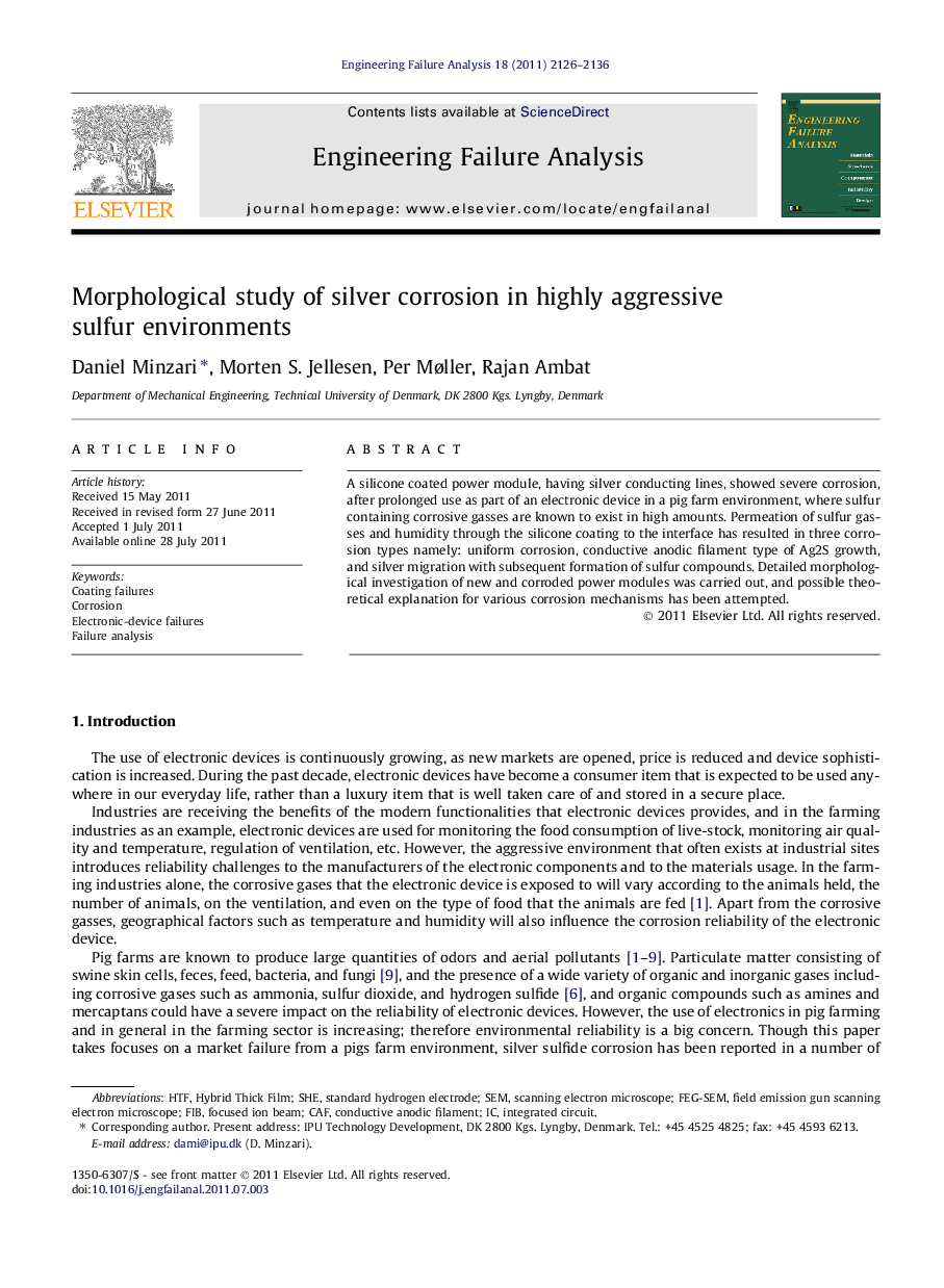 Morphological study of silver corrosion in highly aggressive sulfur environments