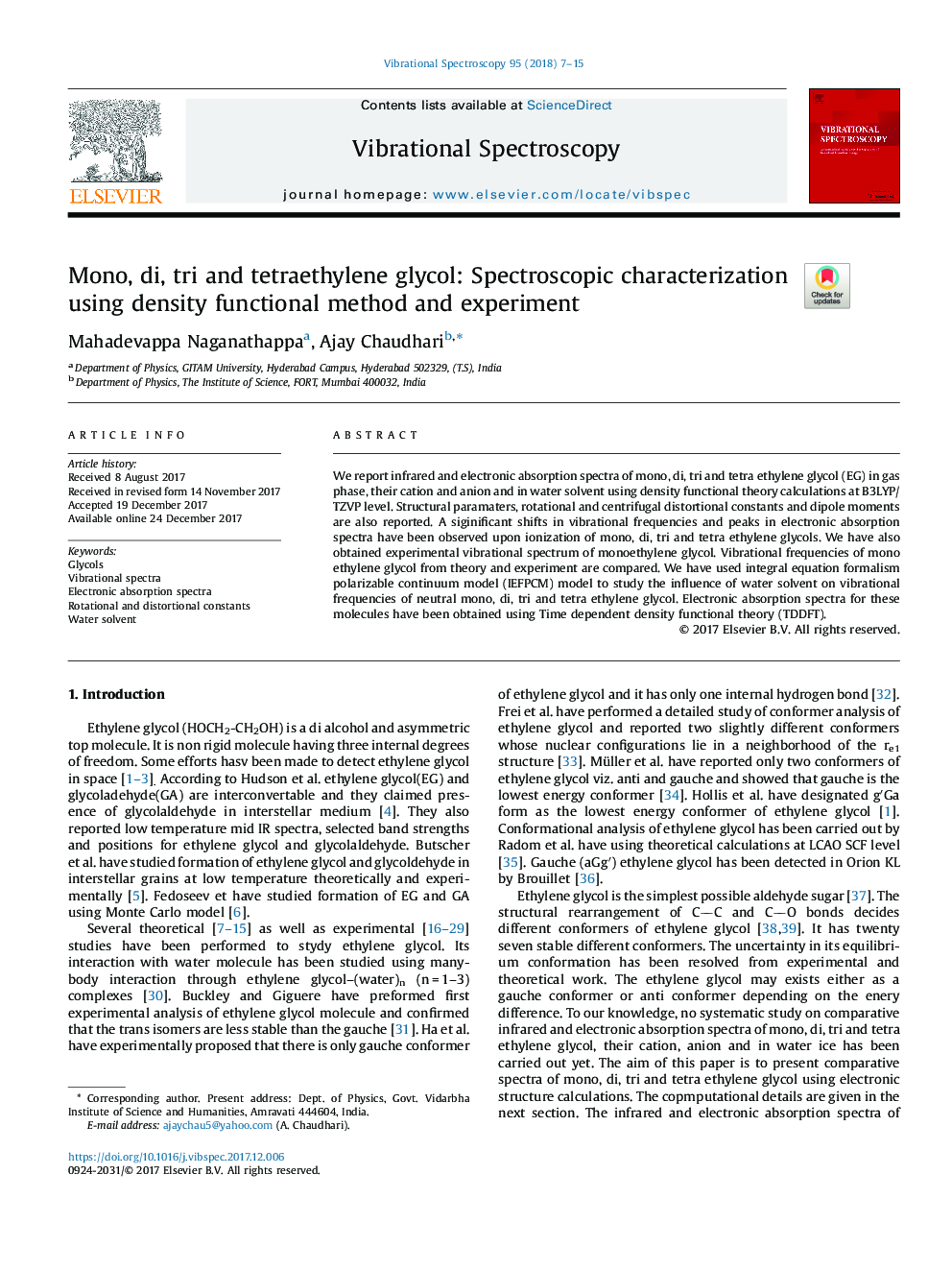 Mono, di, tri and tetraethylene glycol: Spectroscopic characterization using density functional method and experiment