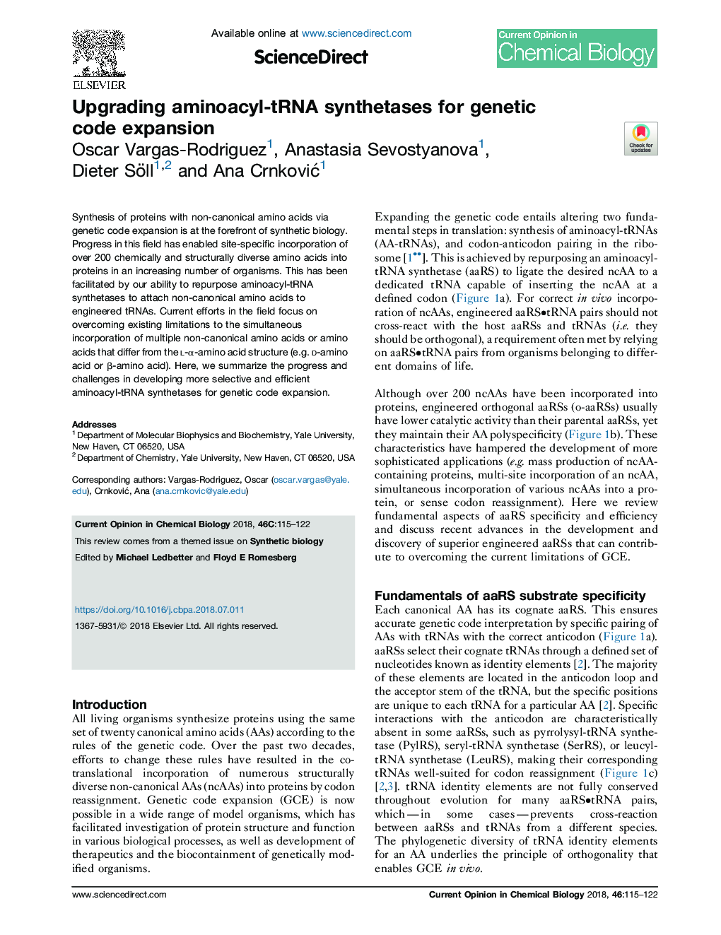 Upgrading aminoacyl-tRNA synthetases for genetic code expansion