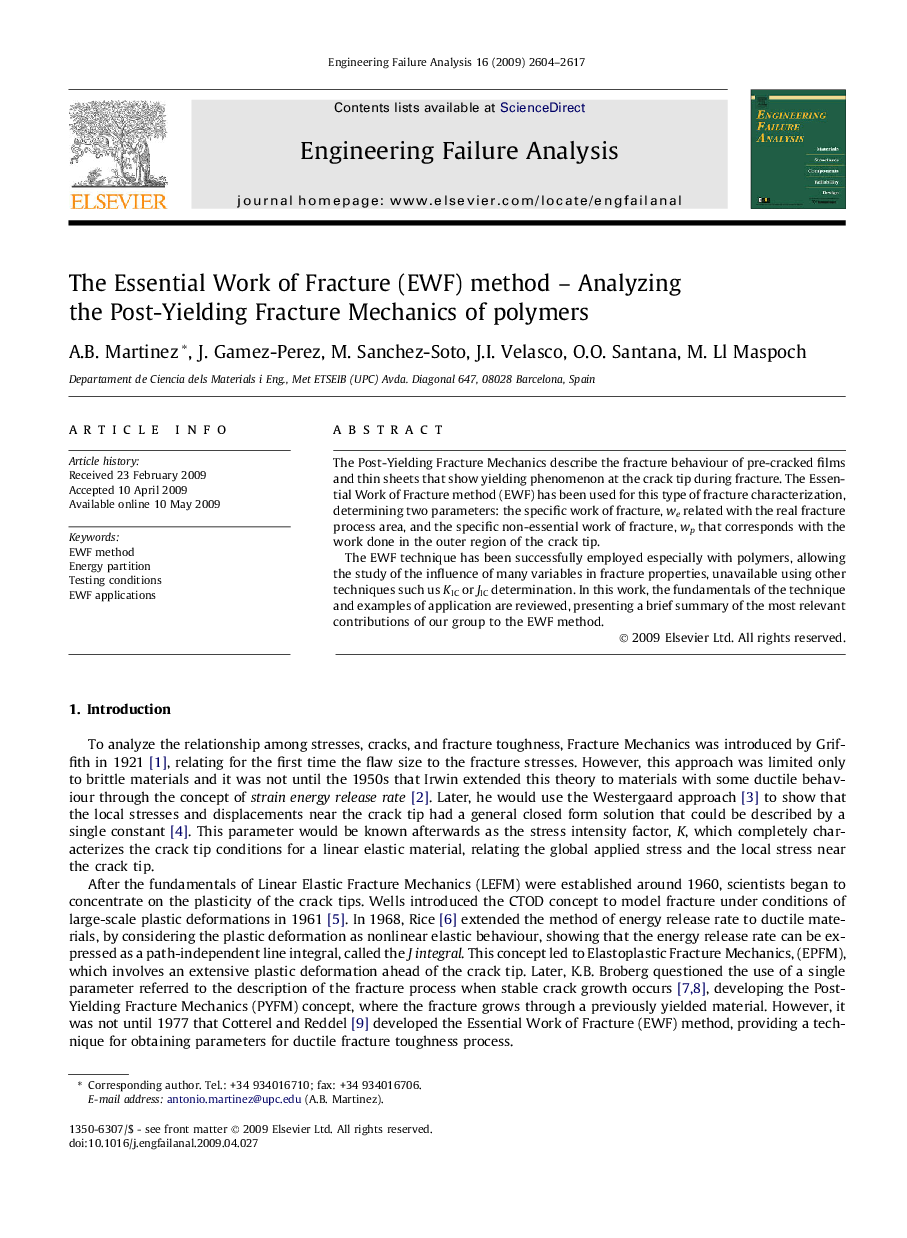 The Essential Work of Fracture (EWF) method – Analyzing the Post-Yielding Fracture Mechanics of polymers