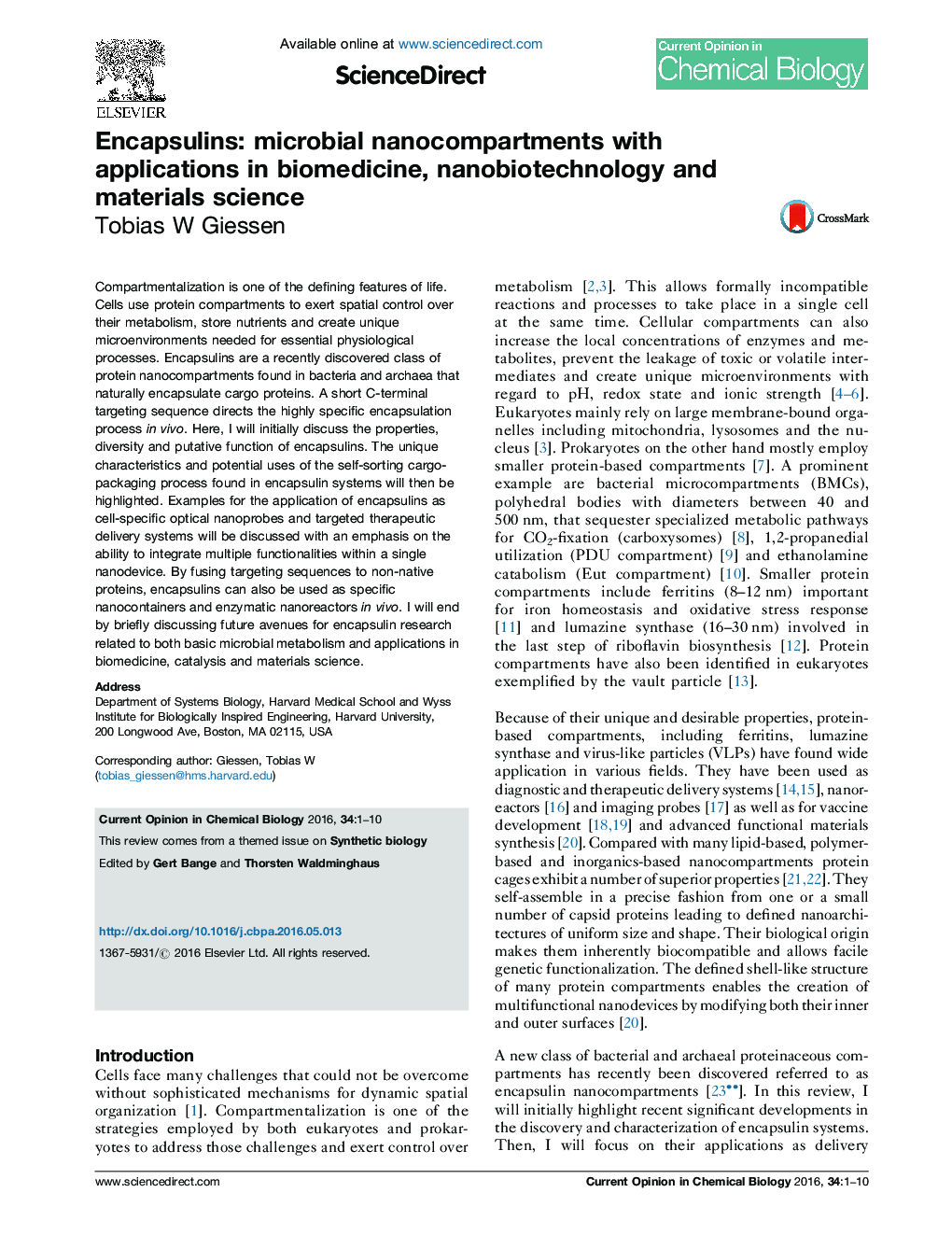 کپسولین ها: نانو کامپوزیت های میکروبی با کاربرد در بیومدیکال، فناوری نانو و فناوری مواد 
