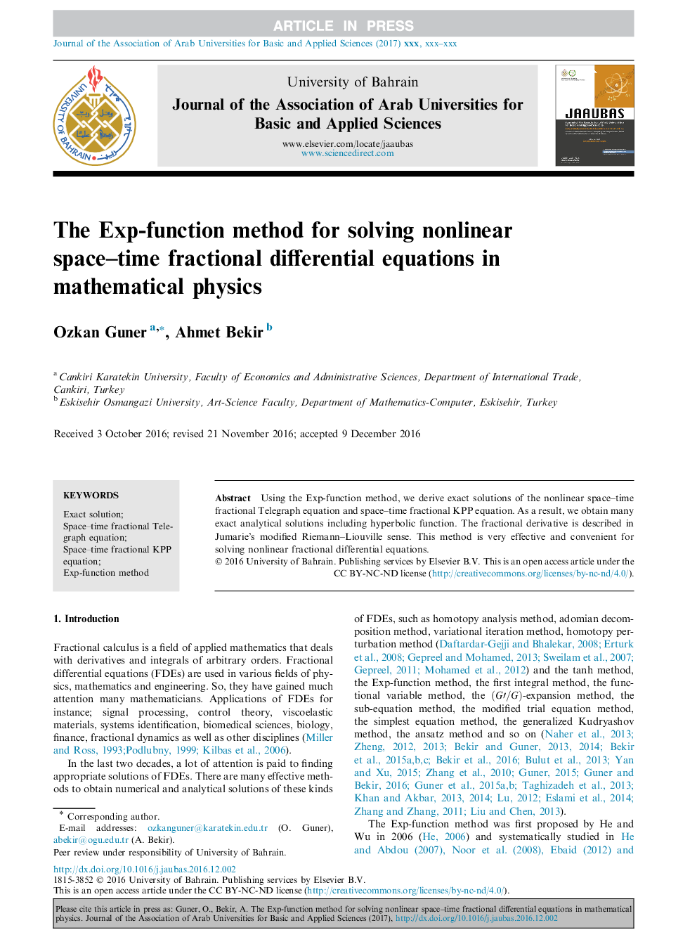 The Exp-function method for solving nonlinear space-time fractional differential equations in mathematical physics