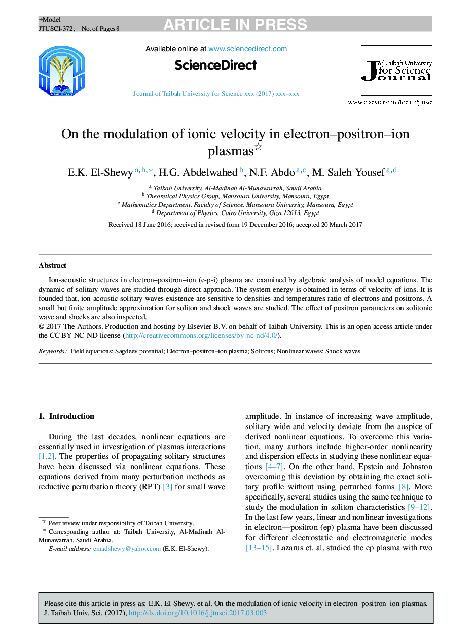 On the modulation of ionic velocity in electron-positron-ion plasmas