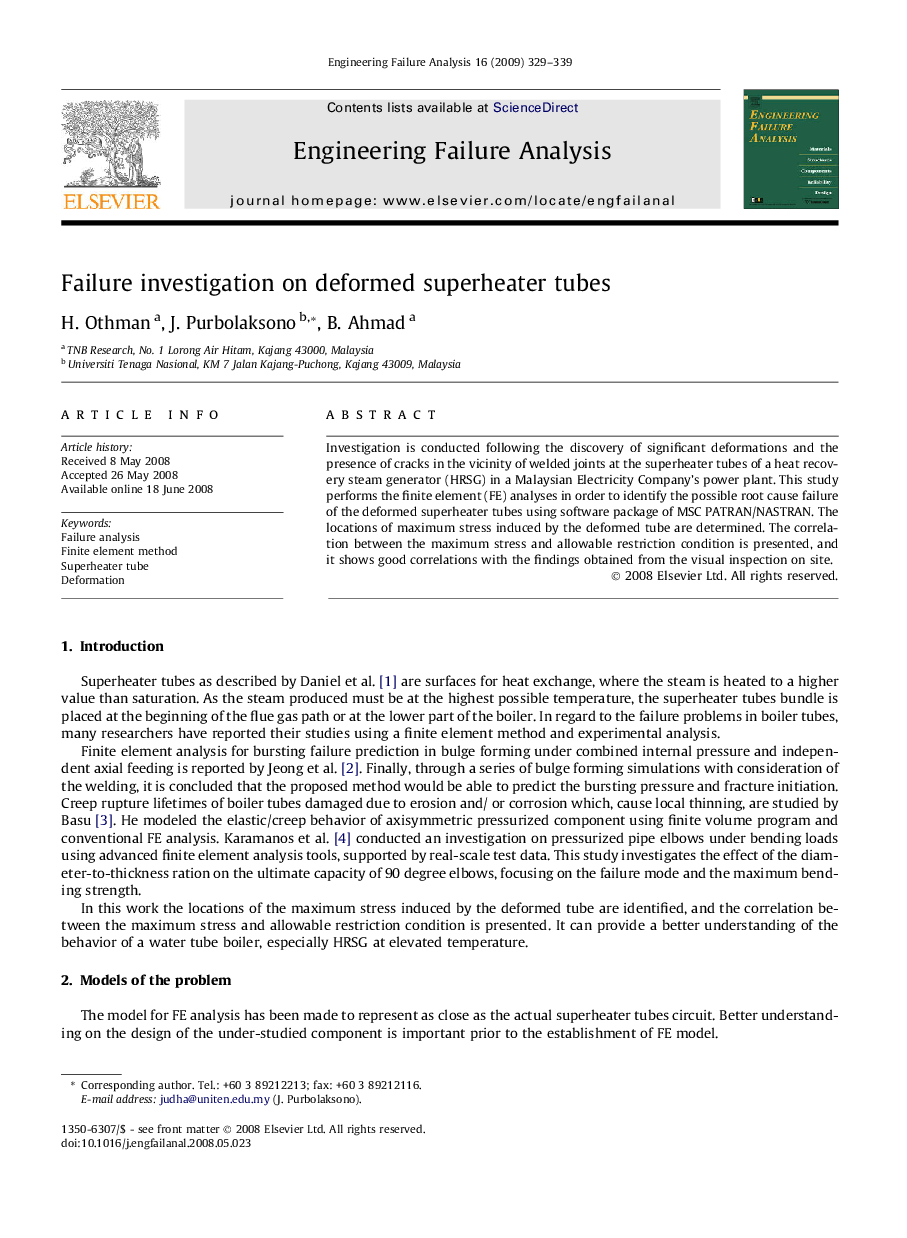 Failure investigation on deformed superheater tubes