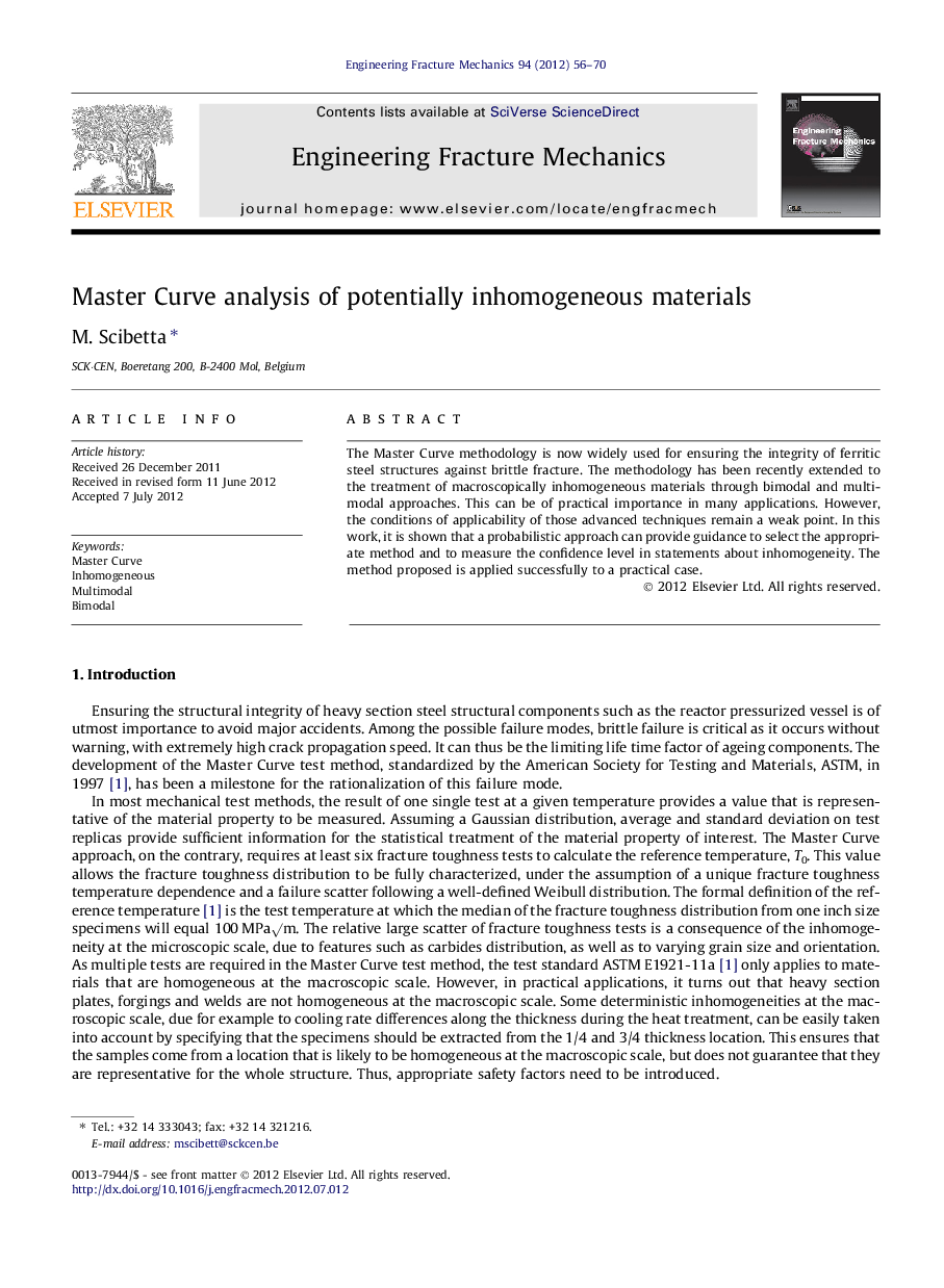 Master Curve analysis of potentially inhomogeneous materials