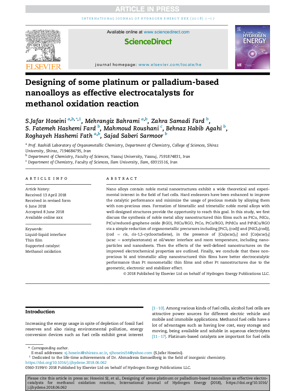 Designing of some platinum or palladium-based nanoalloys as effective electrocatalysts for methanol oxidation reaction