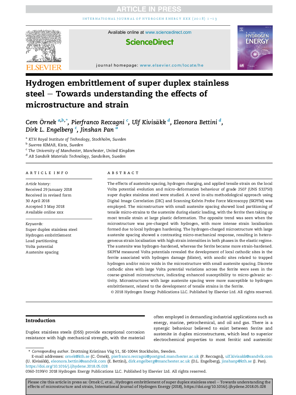 Hydrogen embrittlement of super duplex stainless steel - Towards understanding the effects of microstructure and strain