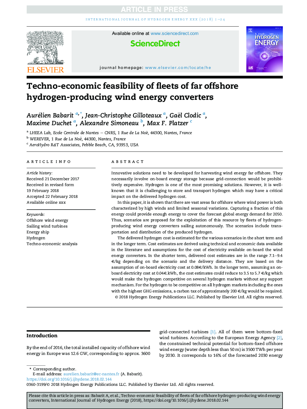Techno-economic feasibility of fleets of far offshore hydrogen-producing wind energy converters