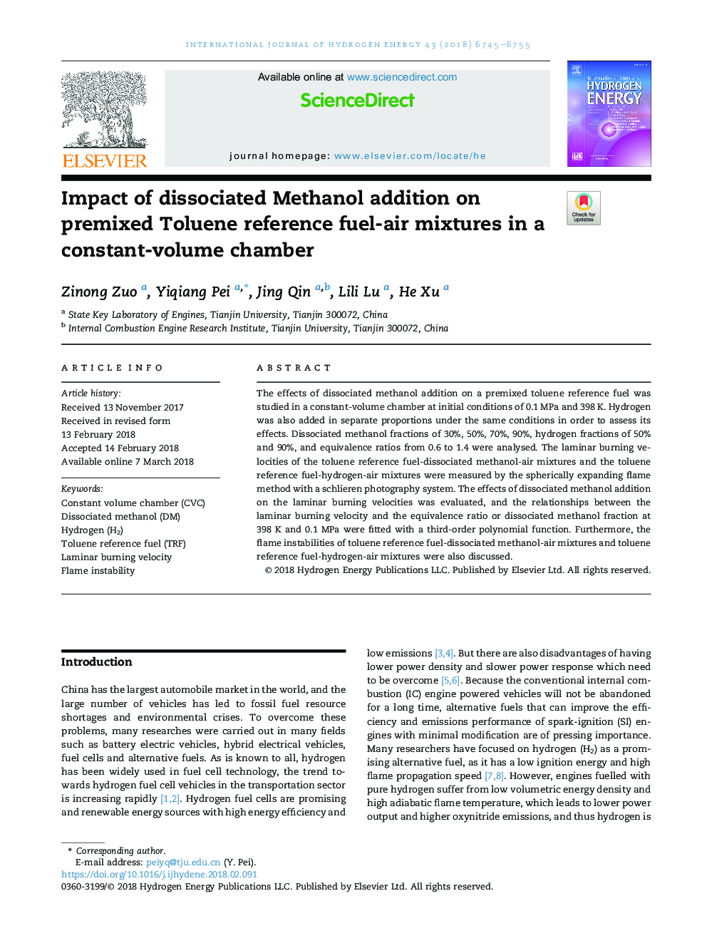 Impact of dissociated Methanol addition on premixed Toluene reference fuel-air mixtures in a constant-volume chamber