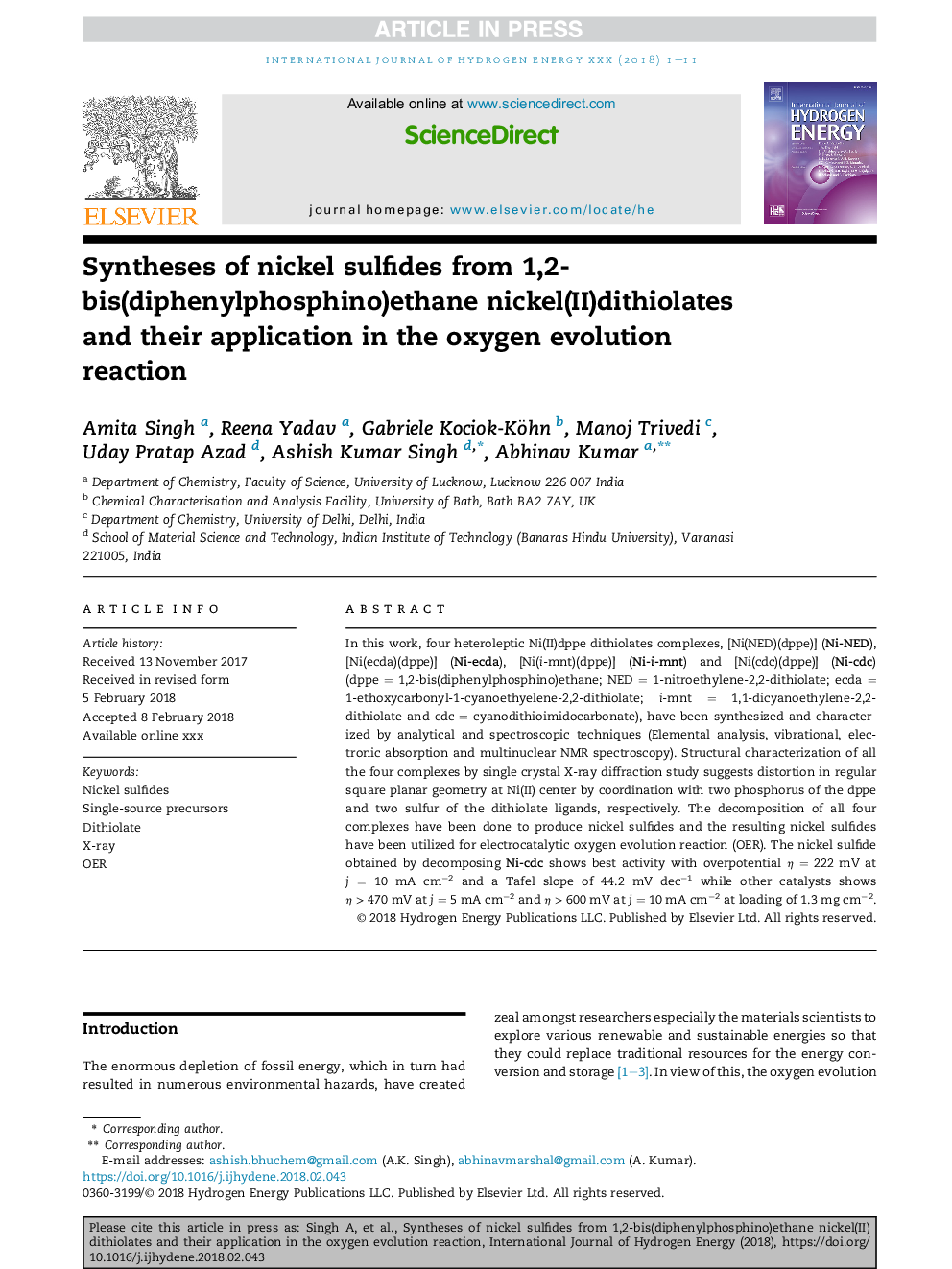 Syntheses of nickel sulfides from 1,2-bis(diphenylphosphino)ethane nickel(II)dithiolates and their application in the oxygen evolution reaction