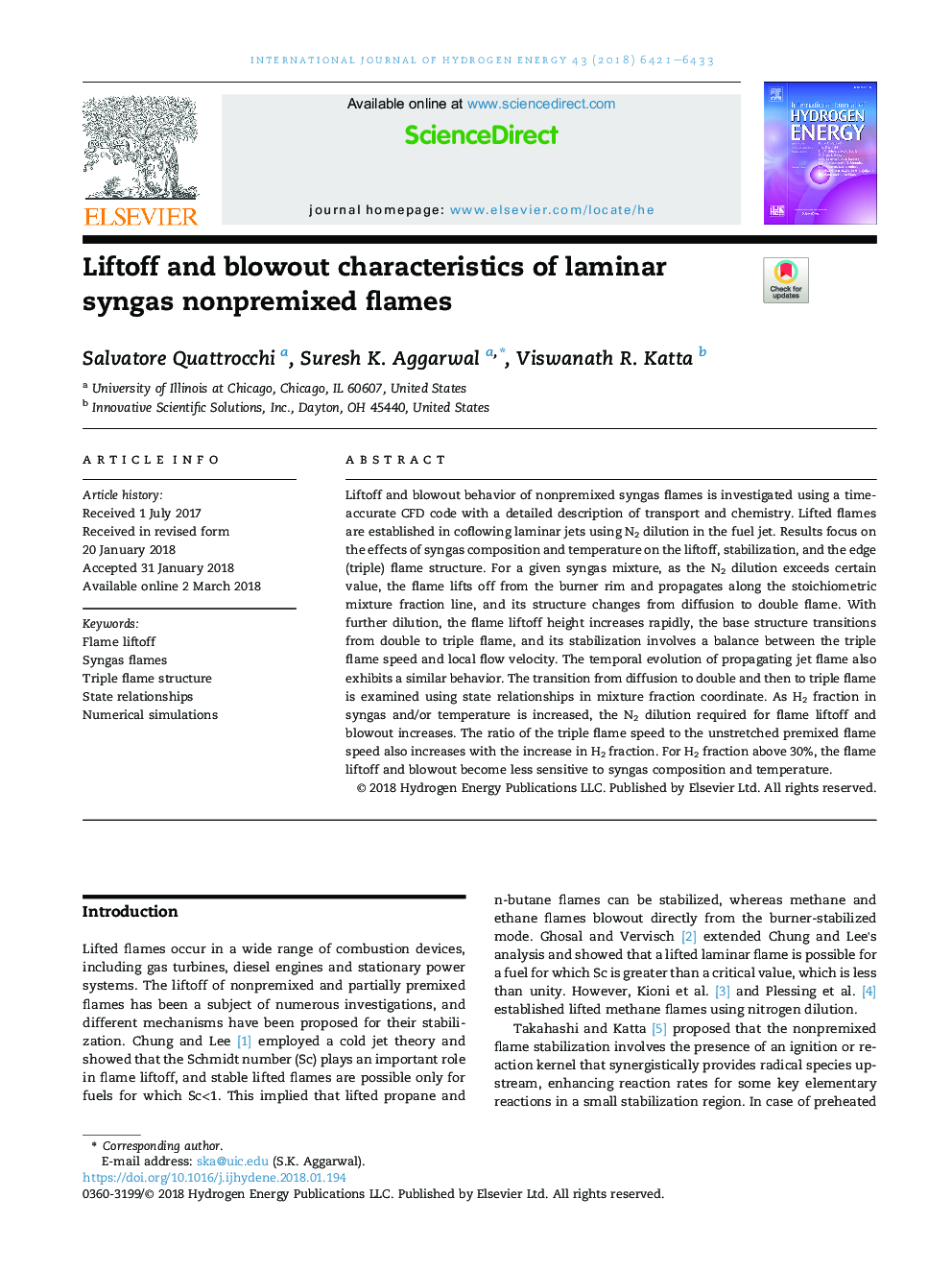 Liftoff and blowout characteristics of laminar syngas nonpremixed flames