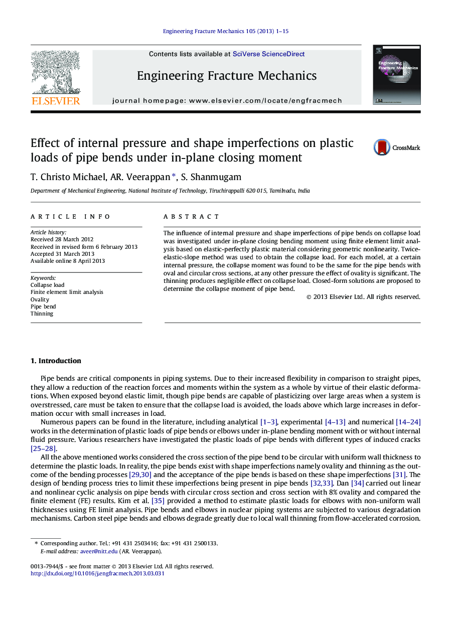 Effect of internal pressure and shape imperfections on plastic loads of pipe bends under in-plane closing moment