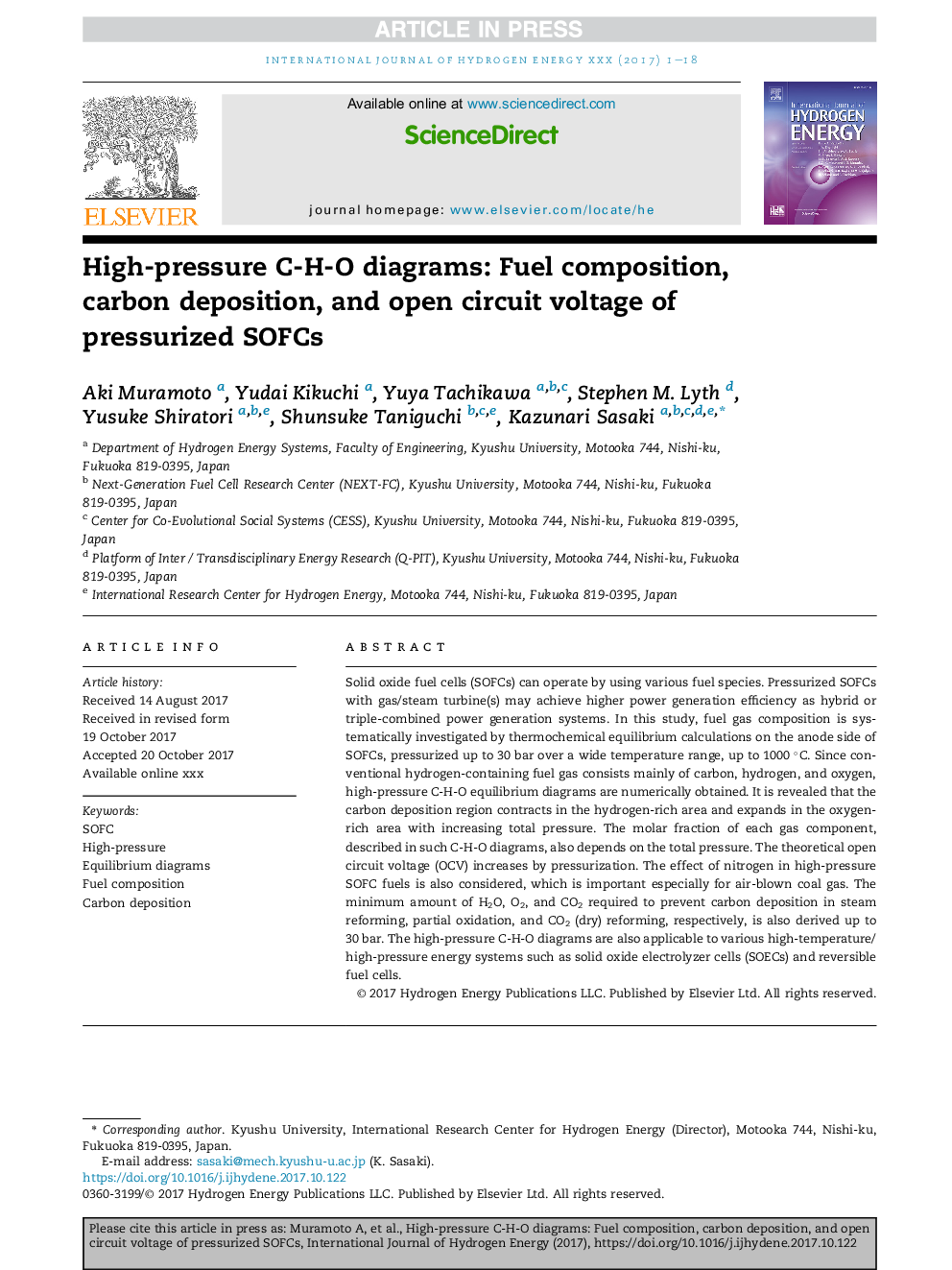 High-pressure C-H-O diagrams: Fuel composition, carbon deposition, and open circuit voltage of pressurized SOFCs