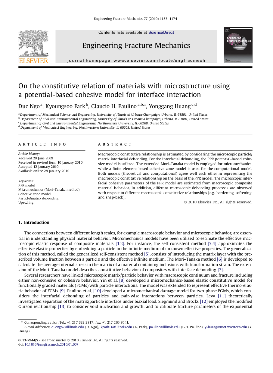 On the constitutive relation of materials with microstructure using a potential-based cohesive model for interface interaction