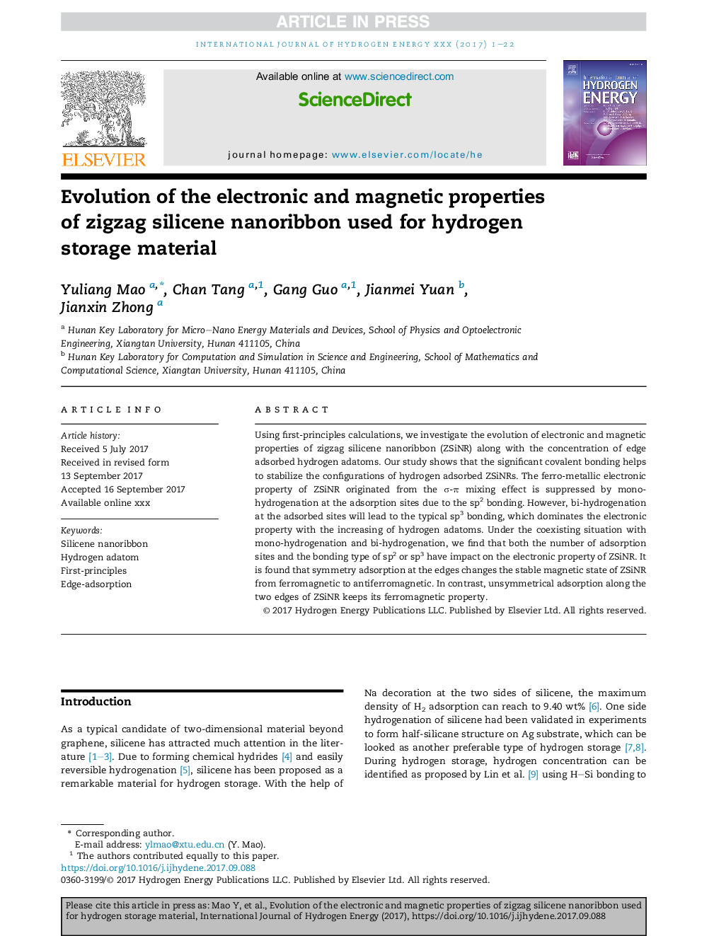 Evolution of the electronic and magnetic properties of zigzag silicene nanoribbon used for hydrogen storage material