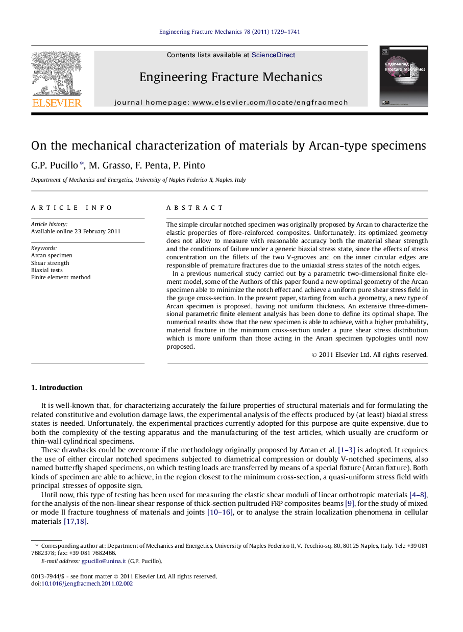 On the mechanical characterization of materials by Arcan-type specimens