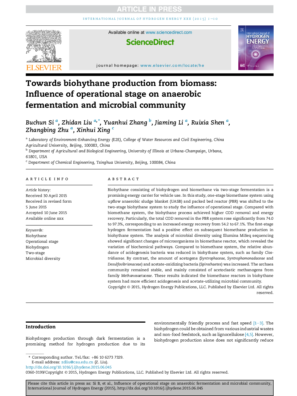 Towards biohythane production from biomass: Influence of operational stage on anaerobic fermentation and microbial community