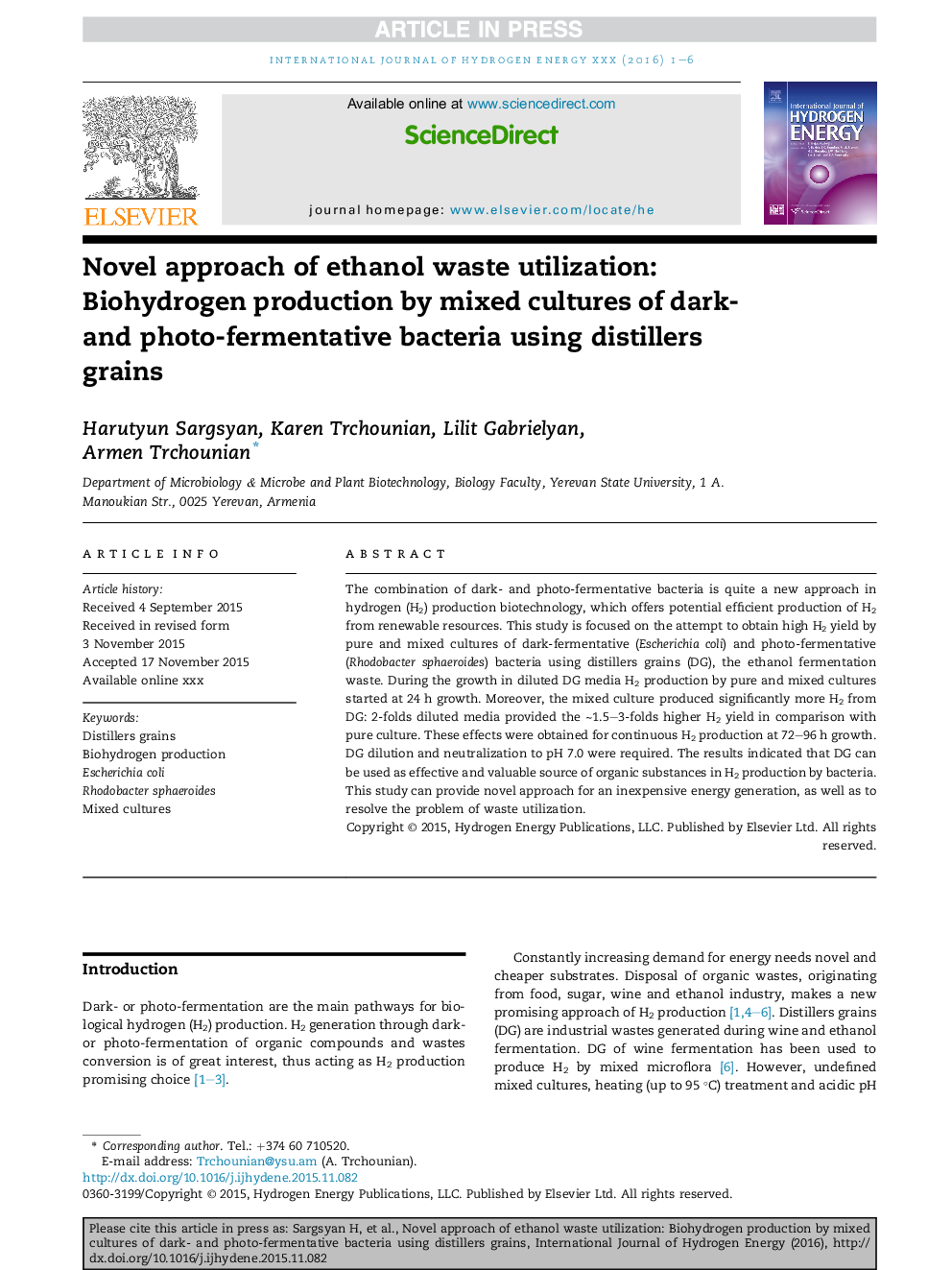 Novel approach of ethanol waste utilization: Biohydrogen production by mixed cultures of dark- and photo-fermentative bacteria using distillers grains